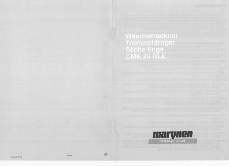 Page n°1 - Manuel utilisateur Marijnen CMK 23 RLE