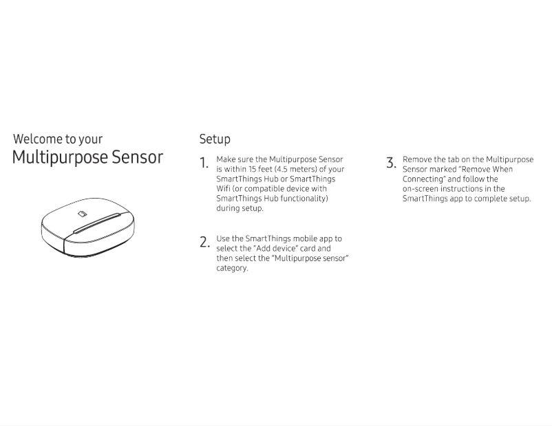 Página 1 del manual Manual de usuario Samsung SmartThings Multipurpose Sensor