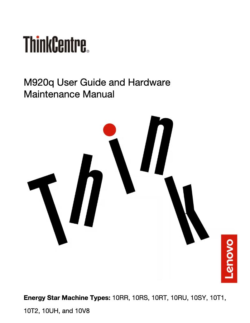 Image de la première page du manuel de l'appareil ThinkCentre M920q