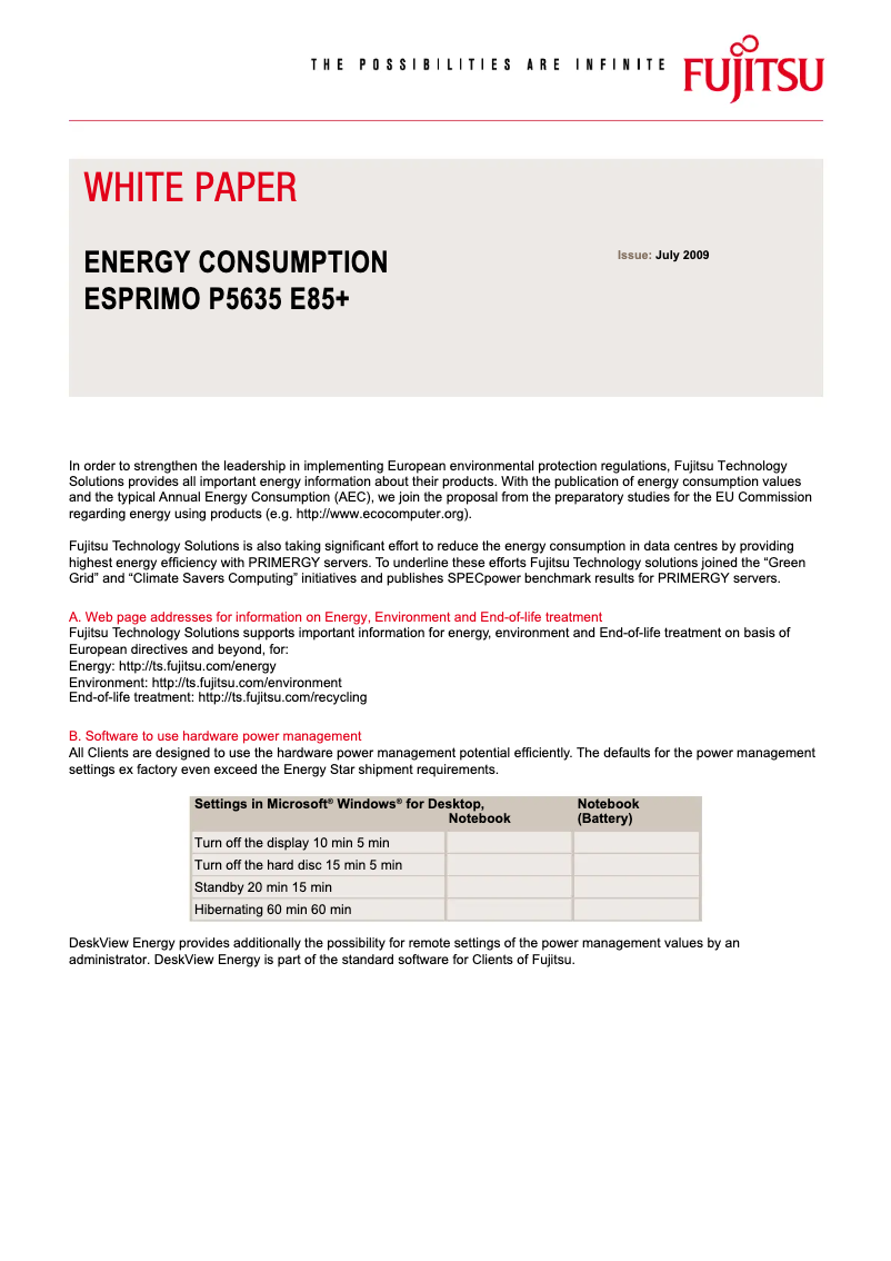Página 1 del manual Manual de usuario Fujitsu ESPRIMO P5635 E85+