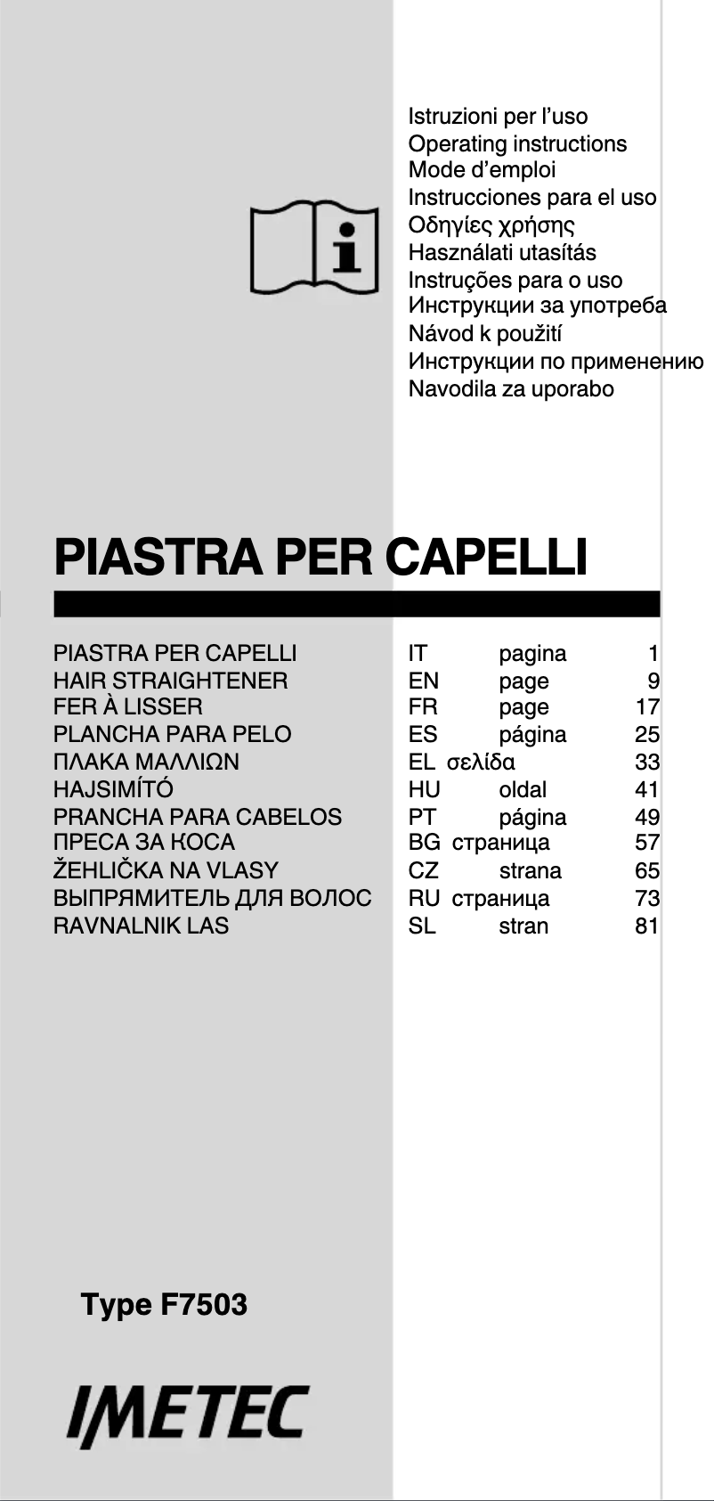 Page 1 de la notice Manuel utilisateur Imetec B6 200