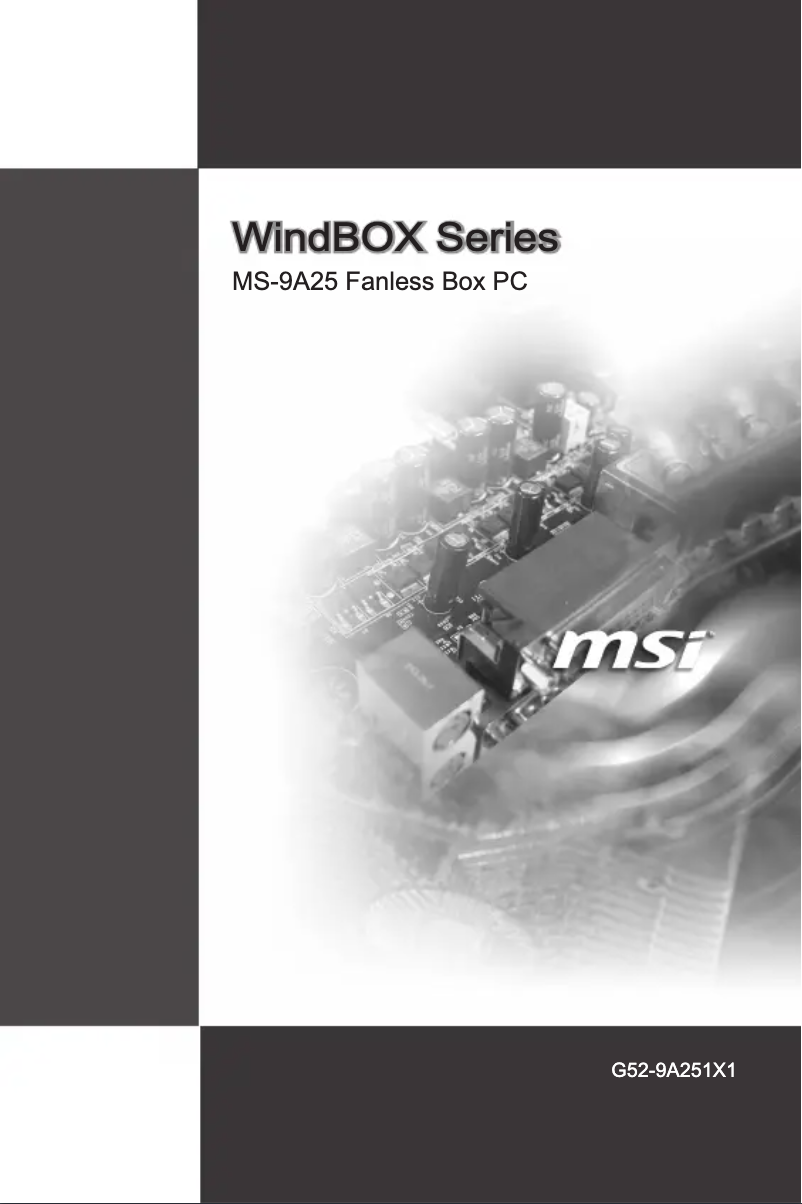 Imagen de la primera página del manual del dispositivo MS-9A25 Windbox II