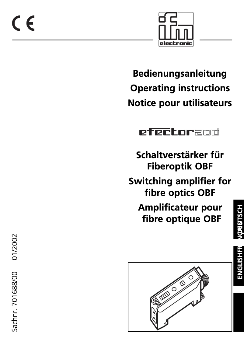 Page n°1 - Manuel utilisateur IFM OB5028