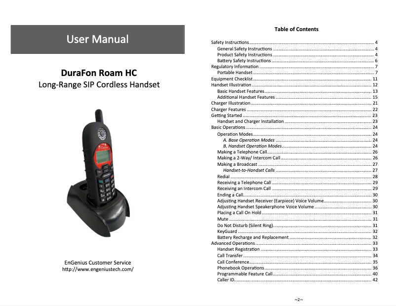 Page n°1 - Manuel utilisateur EnGenius DuraFon Roam HC