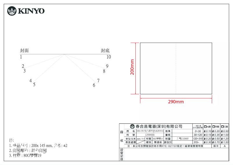Page 1 of the manual User Manual Kinyo MS-150