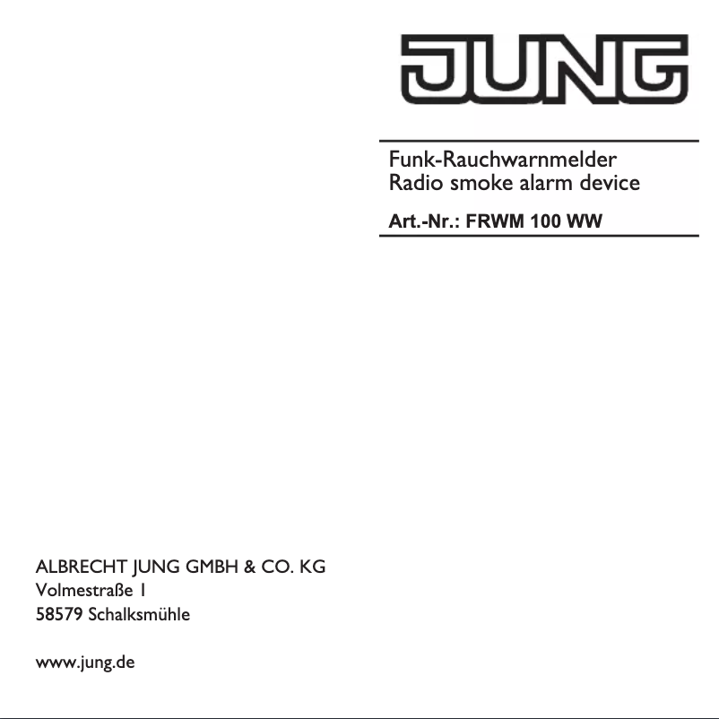 Page 1 de la notice Manuel utilisateur JUNG FRWM 100 WW