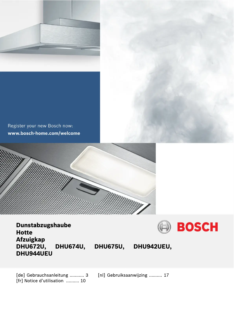 Page 1 de la notice Manuel utilisateur Bosch DHU942UEU