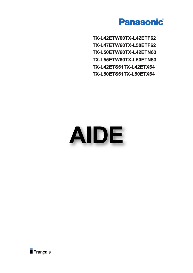 Image de la première page du manuel de l'appareil Viera TX-L55ETW60