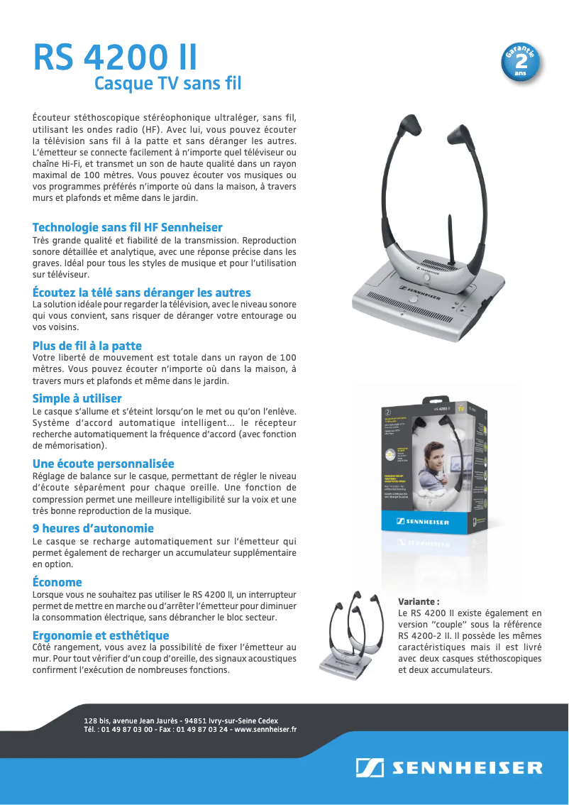 Page n°1 - Fiche technique Sennheiser RS 4200 II