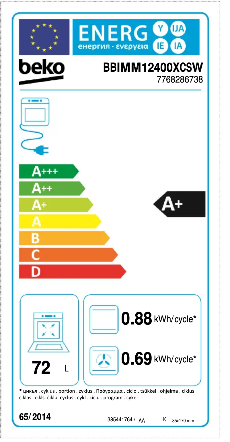 Image de la première page du manuel de l'appareil BBIMM12400XCSW