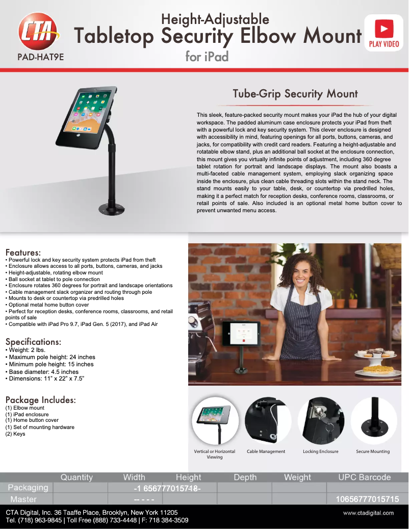 Page 1 de la notice Manuel utilisateur CTA Digital PAD-HAT9E