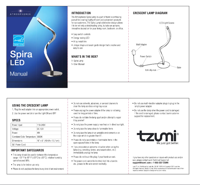 Page 1 de la notice Manuel utilisateur Atmospheres Spira