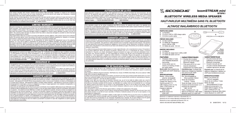 Page n°1 - Manuel utilisateur Scosche boomSTREAM mini