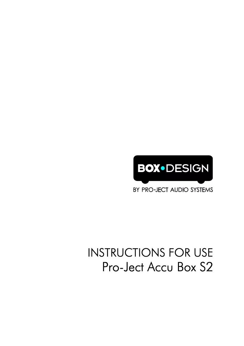 Page n°1 - Manuel utilisateur Pro-Ject Accu Box S2