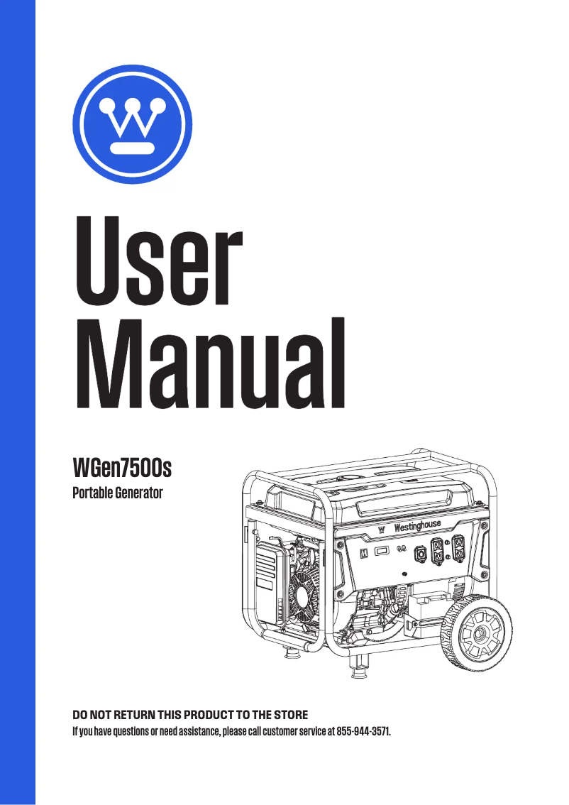 Image de la première page du manuel de l'appareil WGen7500s