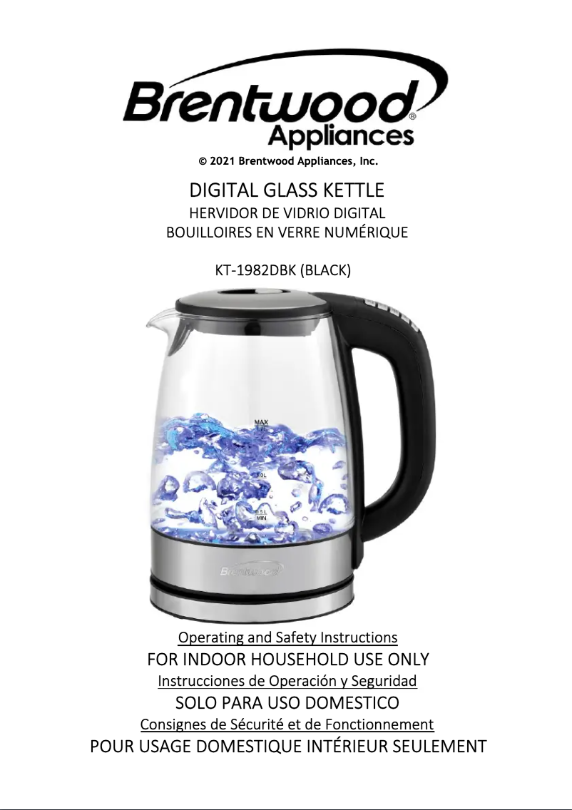 Página 1 del manual Manual de usuario Brentwood KT-1982DBK