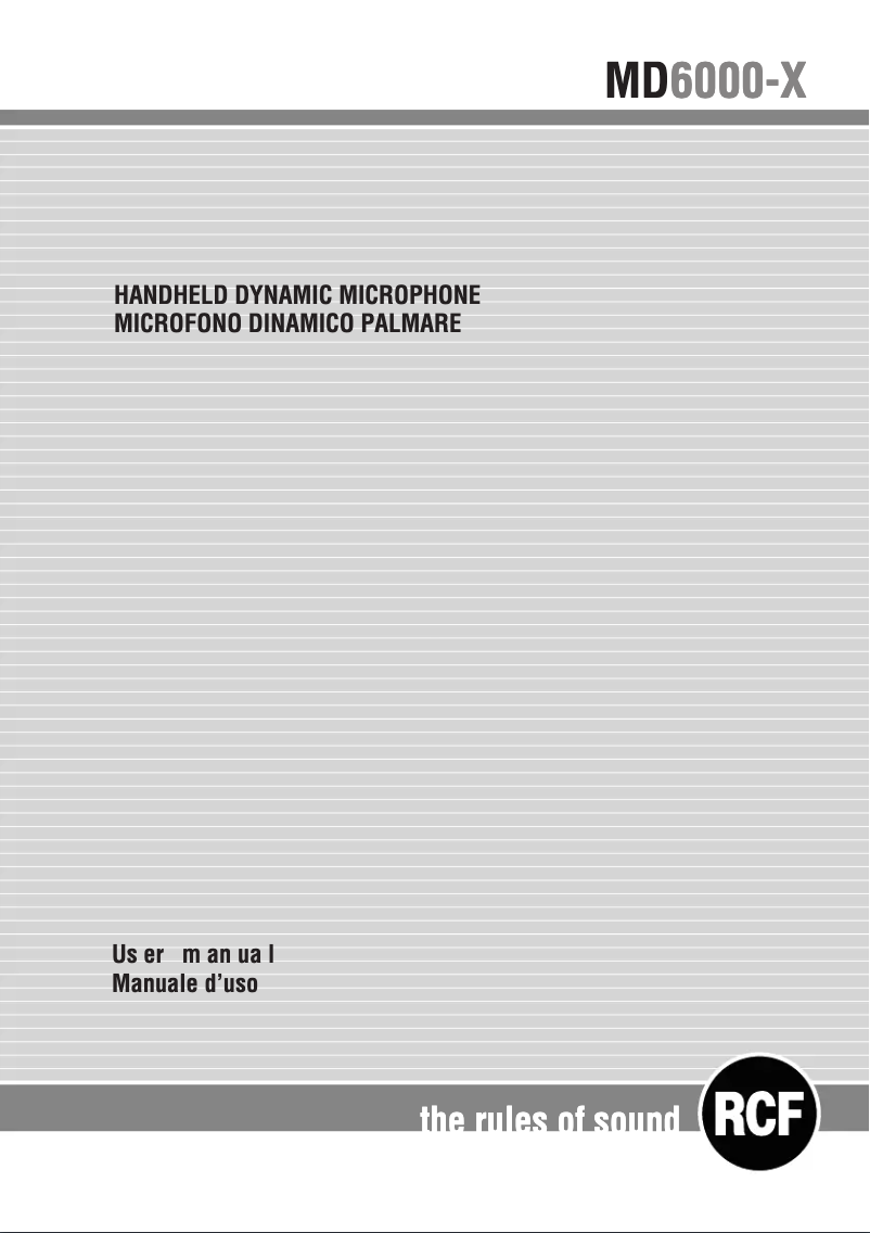 Página 1 del manual Manual de usuario RCF MD 6000X