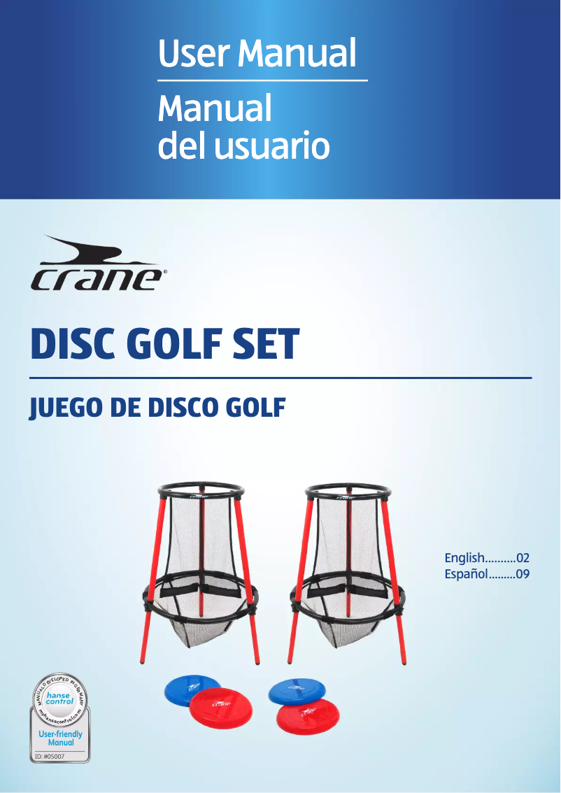 Page n°1 - Manuel utilisateur Crane Disc Golf 45252