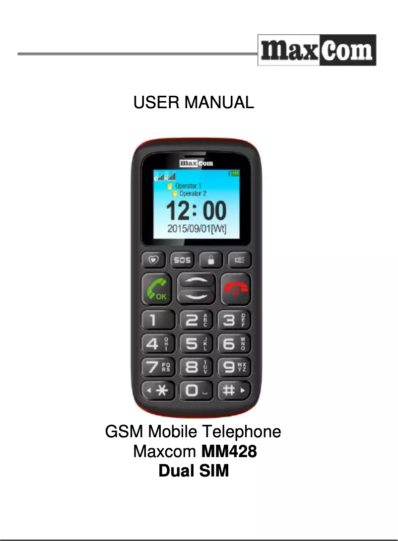 Page 1 de la notice Manuel utilisateur MaxCom MM428