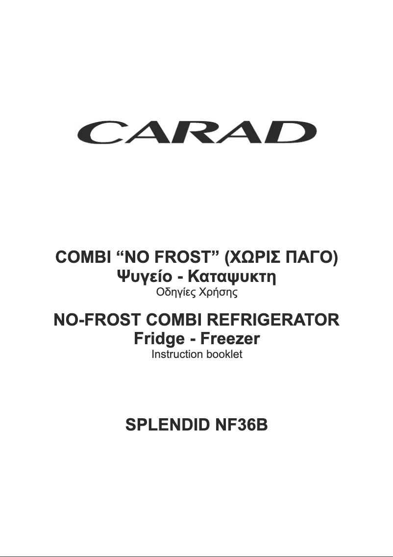 Page n°1 - Manuel utilisateur Carad NF36B