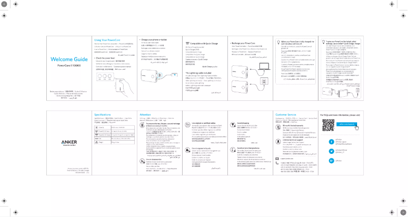 Page 1 de la notice Manuel utilisateur Anker PowerCore II 10000