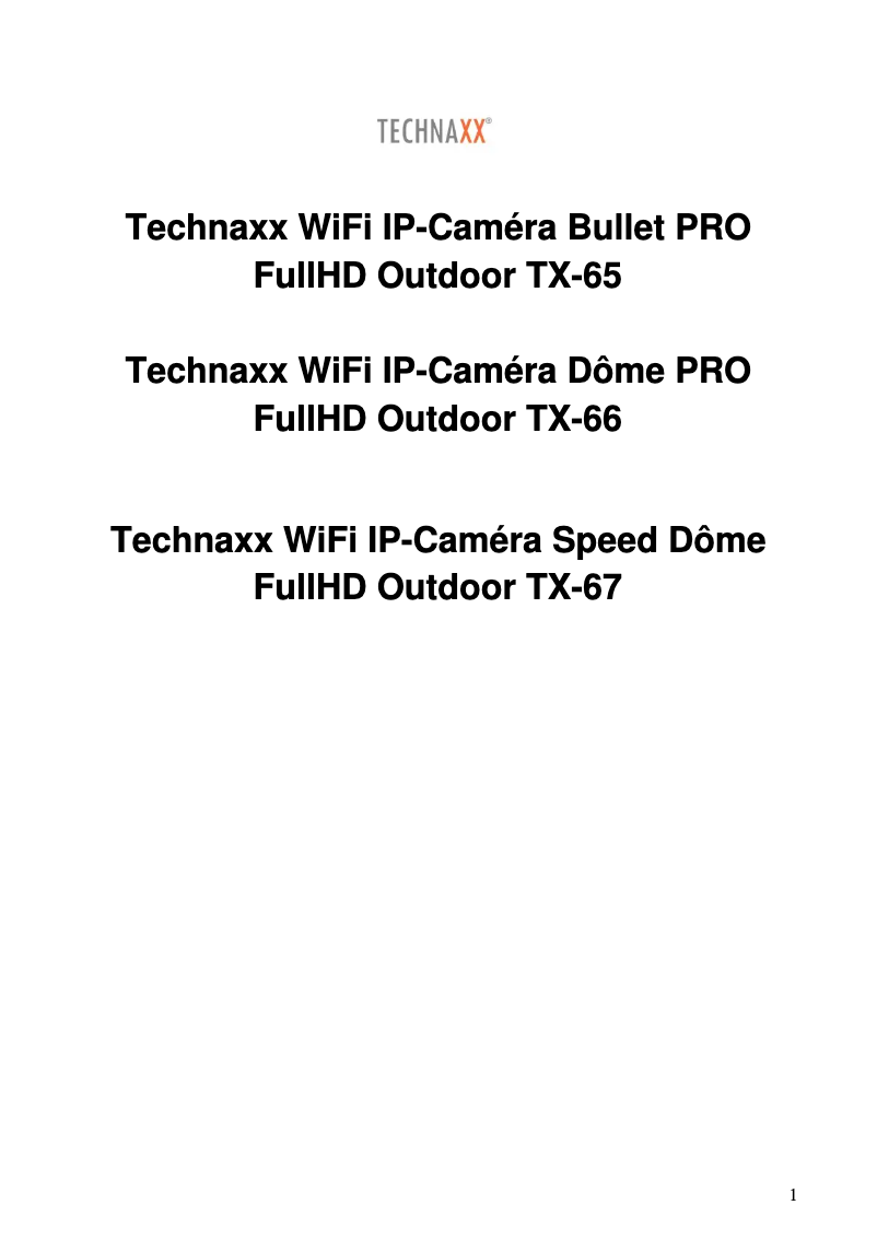Page 1 de la notice Manuel utilisateur Technaxx TX-66