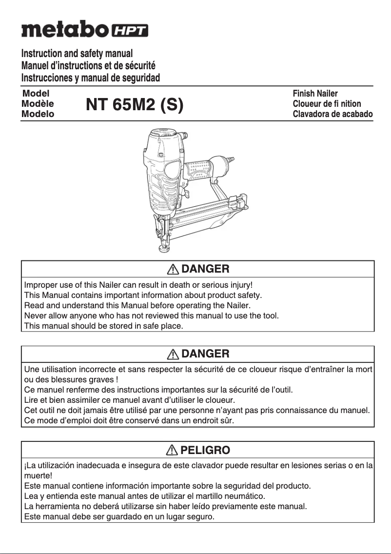 Página 1 del manual Manual de usuario Metabo NT65M2S