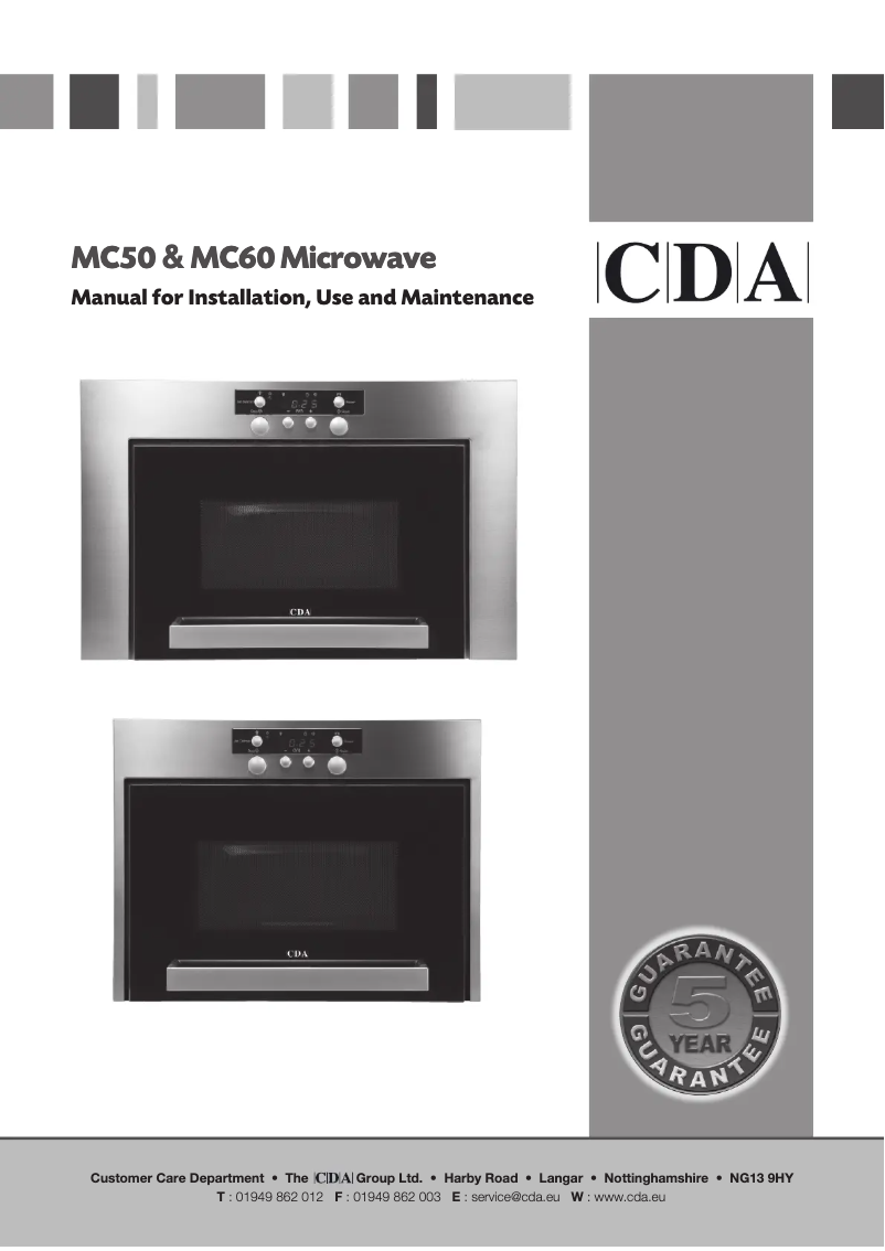 Image de la première page du manuel de l'appareil MC60SS