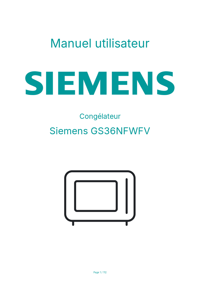 Page n°1 - Manuel utilisateur Siemens GS36NFWFV