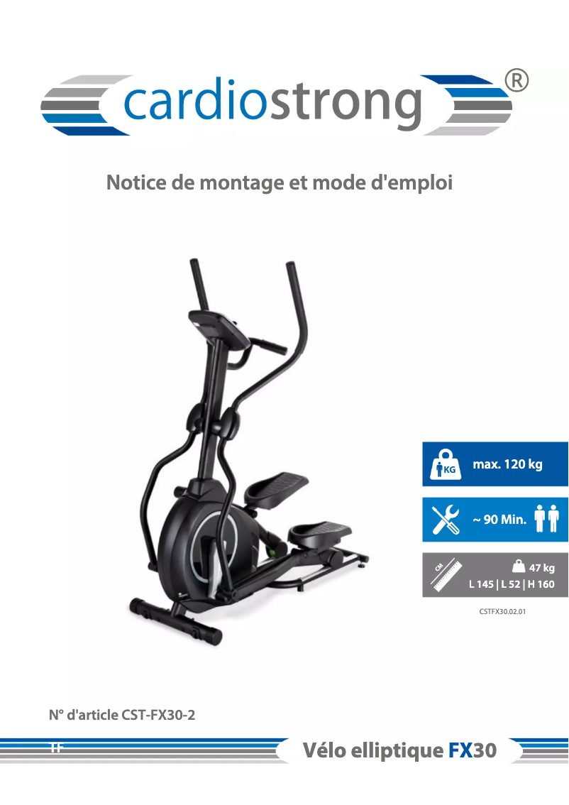 Page n°1 - Manuel utilisateur Cardiostrong FX30