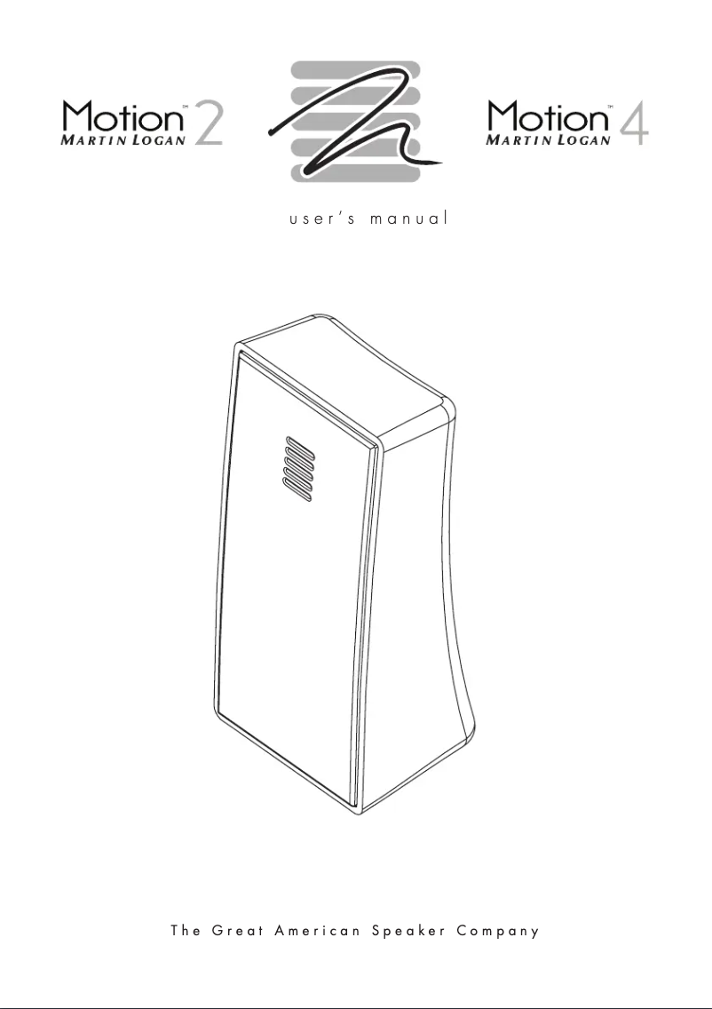 Page n°1 - Manuel utilisateur Martin Logan Motion 2
