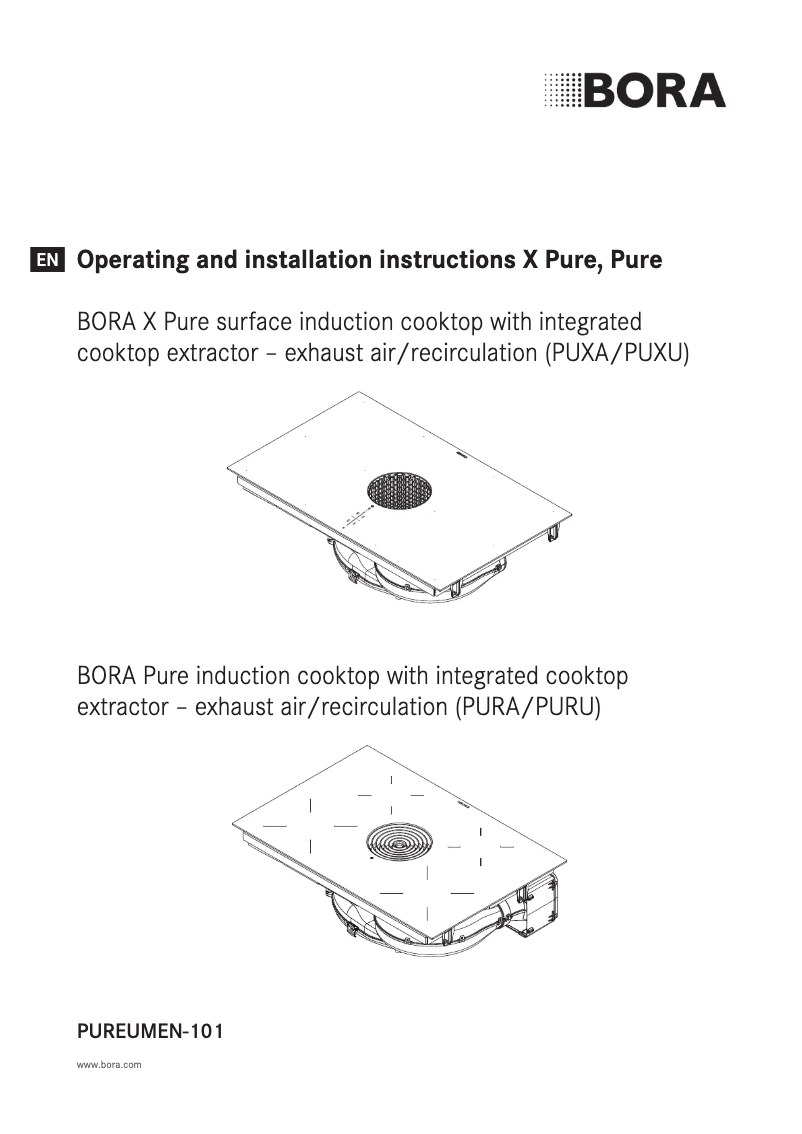 Page 1 de la notice Manuel utilisateur BORA PUXA