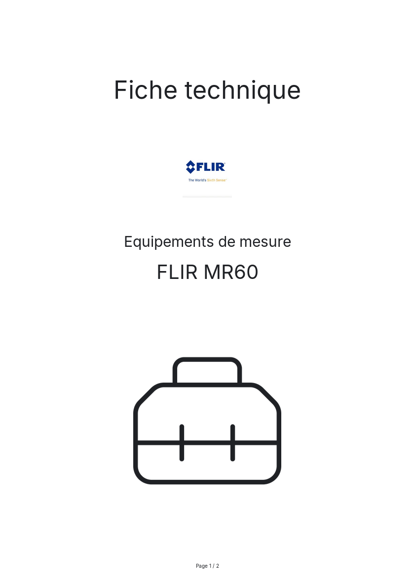 Image de la première page du manuel de l'appareil MR60