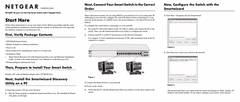 Page n°1 - Guide d'installation Netgear ProSafe FS728TPv1