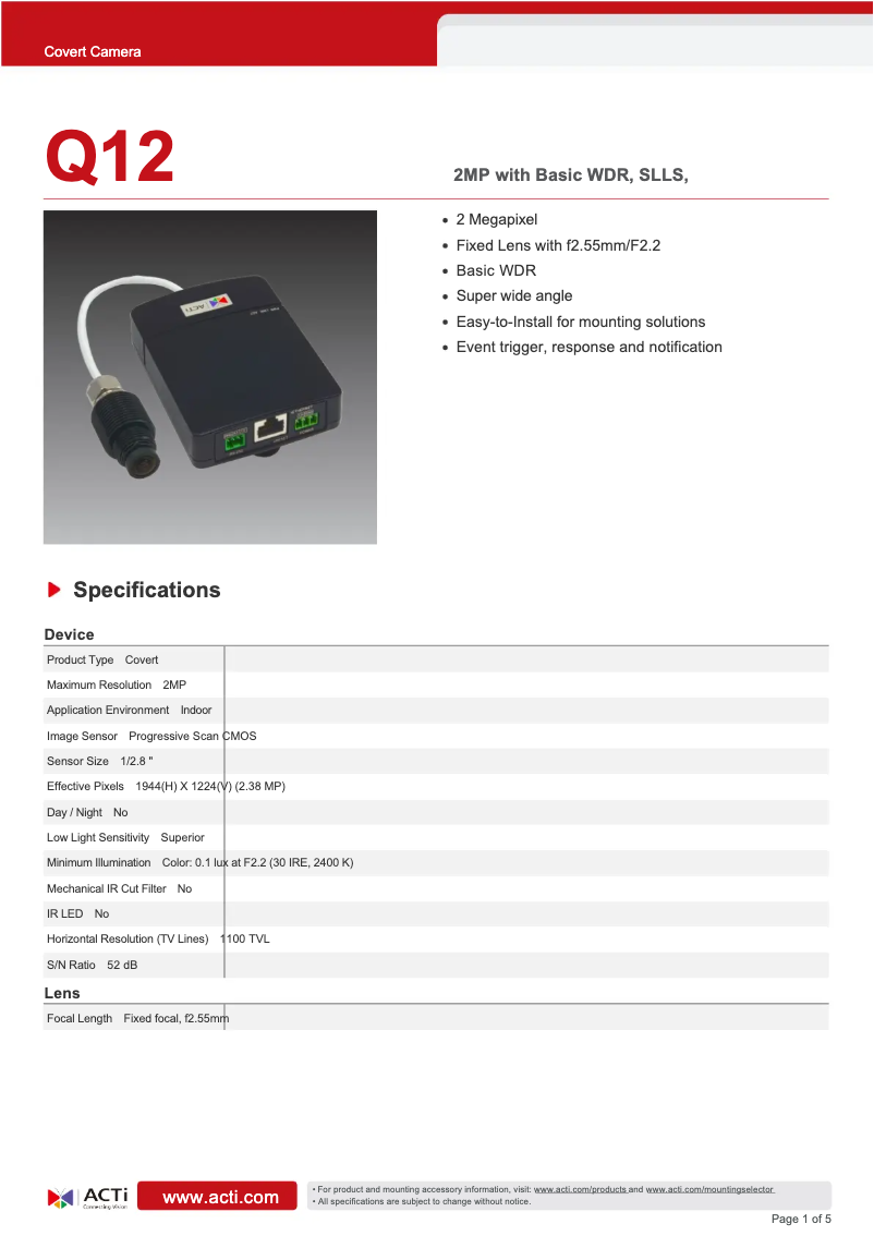 Image de la première page du manuel de l'appareil Q12