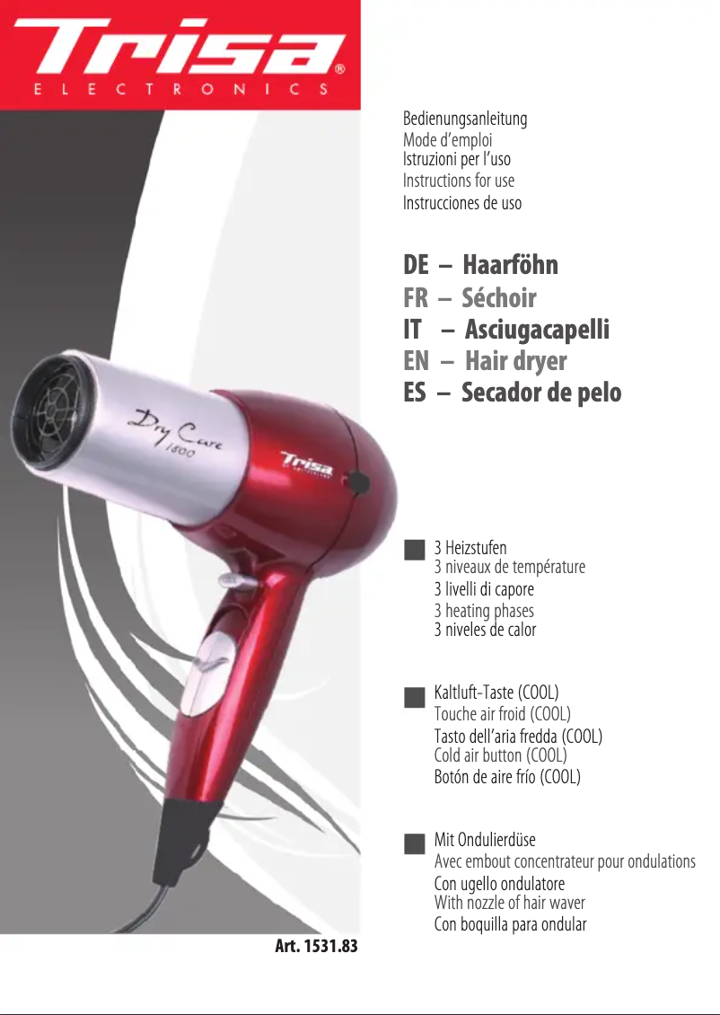 Página 1 del manual Manual de usuario Trisa Dry Care