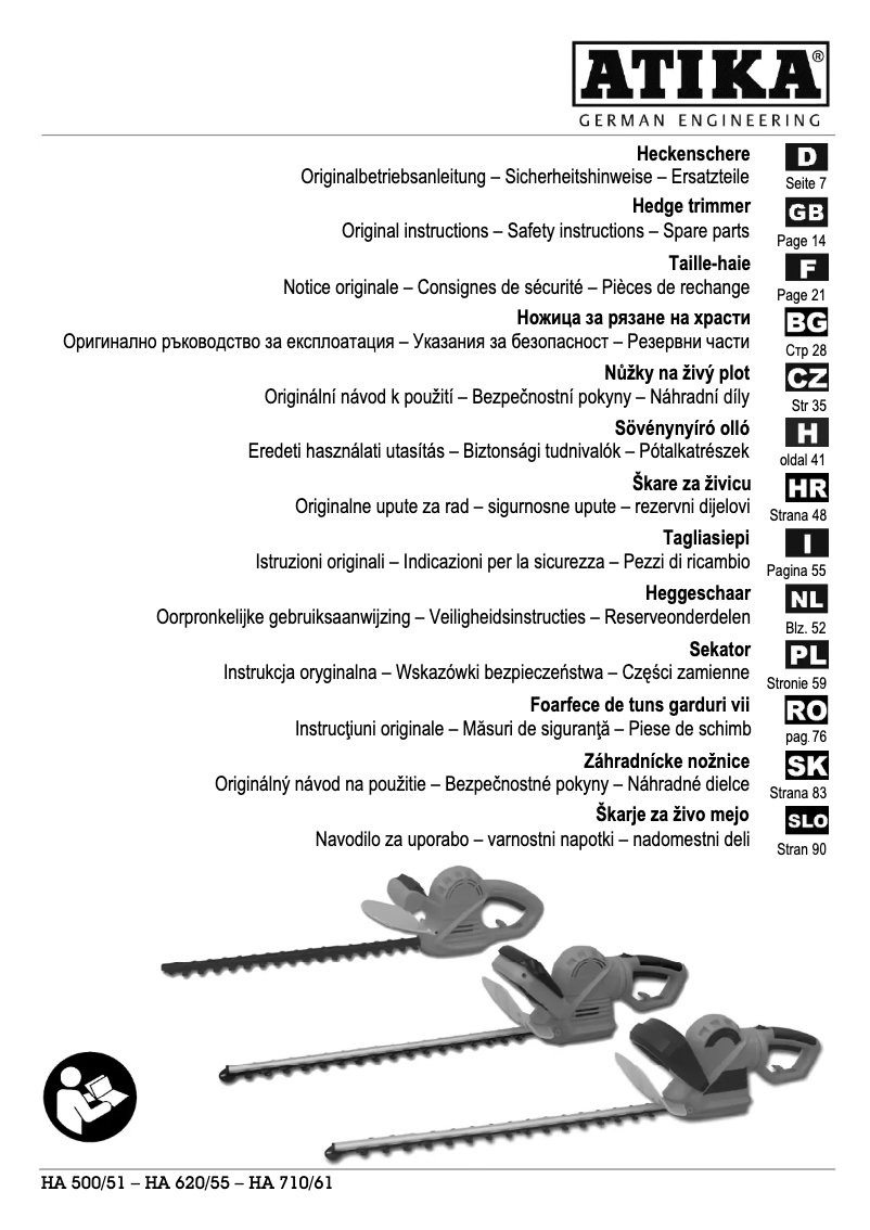 Page 1 de la notice Manuel utilisateur ATIKA HA 620/55
