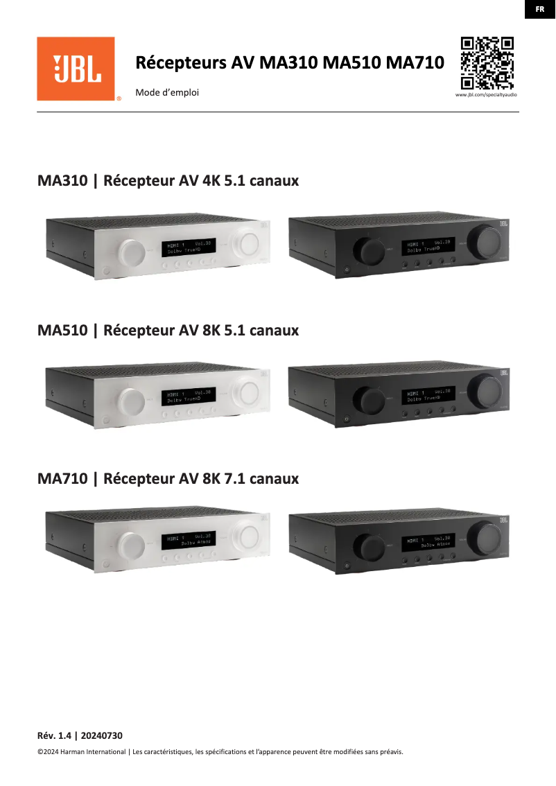 Image de la première page du manuel de l'appareil MA510