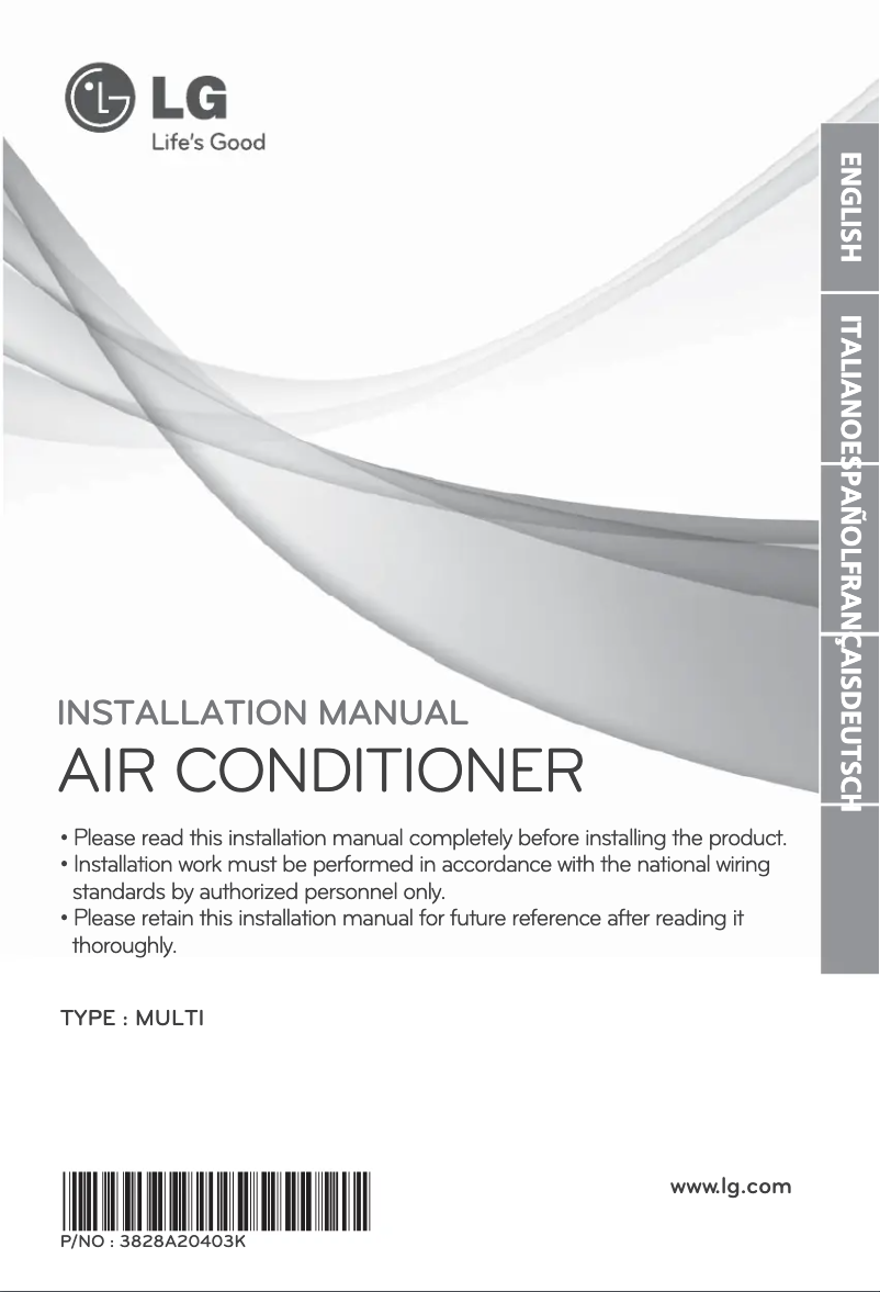 Page 1 de la notice Guide d'installation LG MV12AH