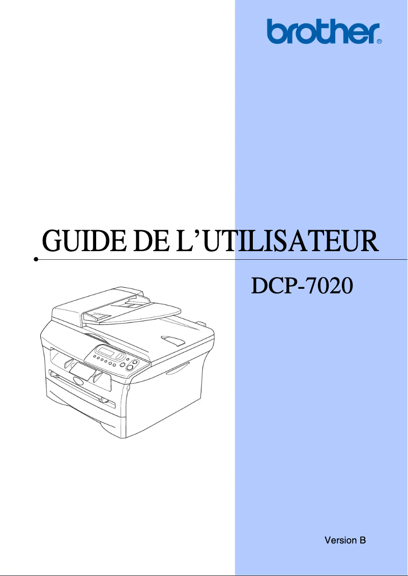 Page 1 de la notice Manuel utilisateur Brother DCP-7020