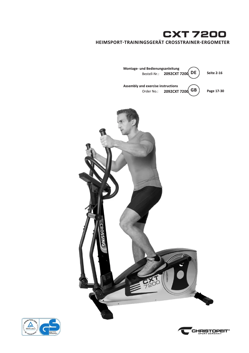 Page 1 de la notice Manuel utilisateur Christopeit CXT 7200
