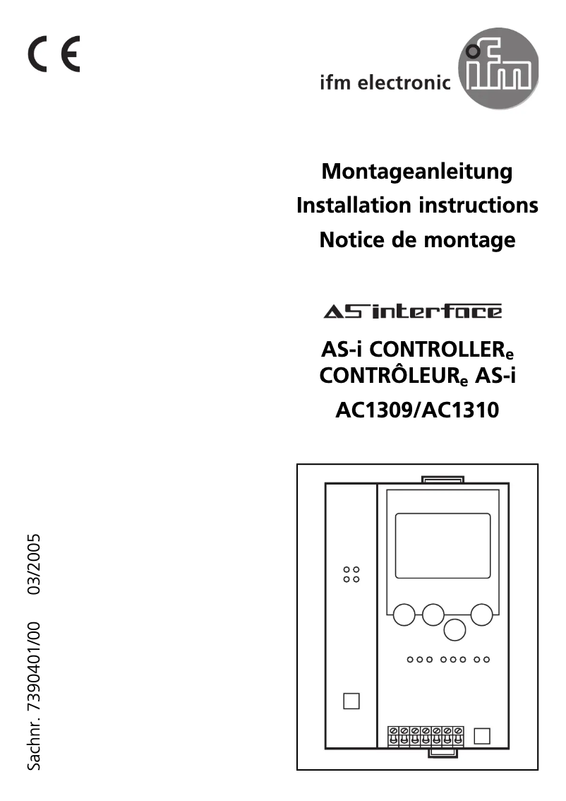 Page n°1 - Manuel utilisateur IFM AC1309
