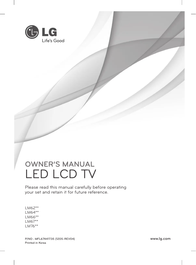 Page n°1 - Manuel utilisateur LG 47LM641Y