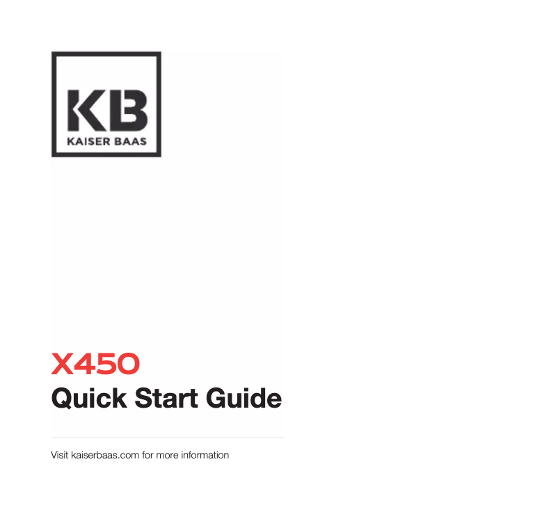 Page n°1 - Manuel utilisateur Kaiser Baas X450