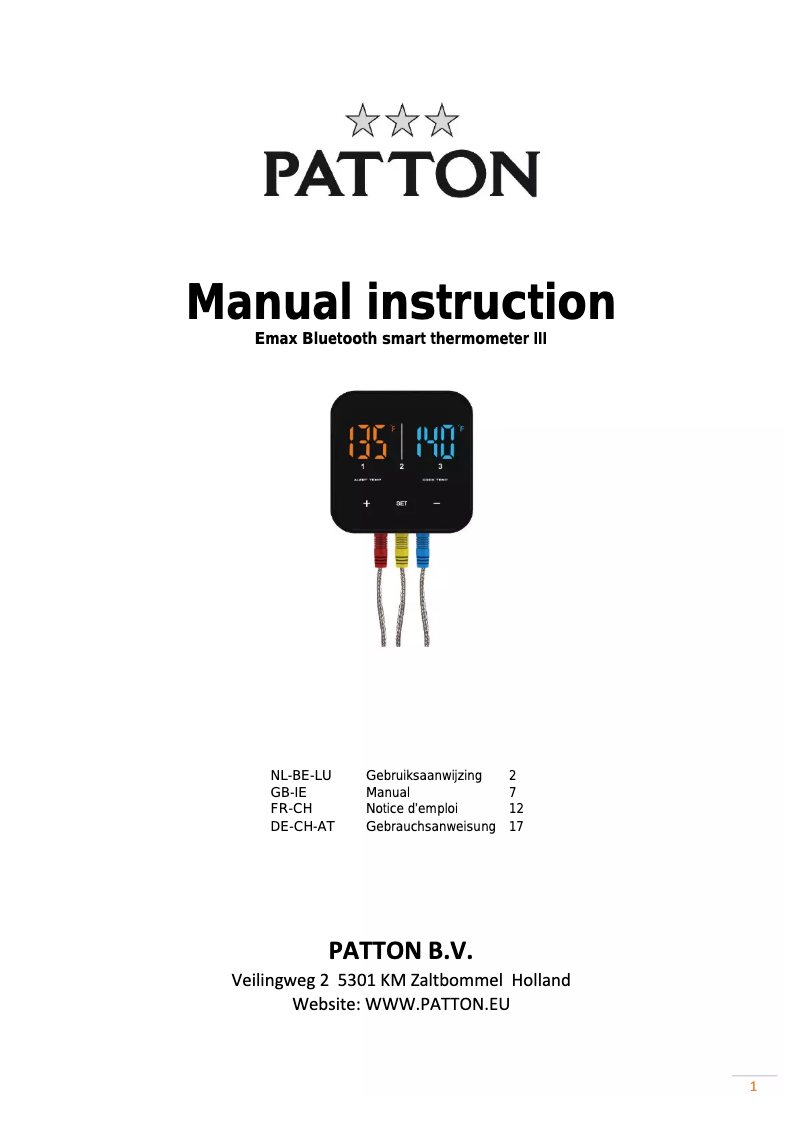 Page n°1 - Manuel utilisateur Patton Emax Bluetooth Smart thermometer III