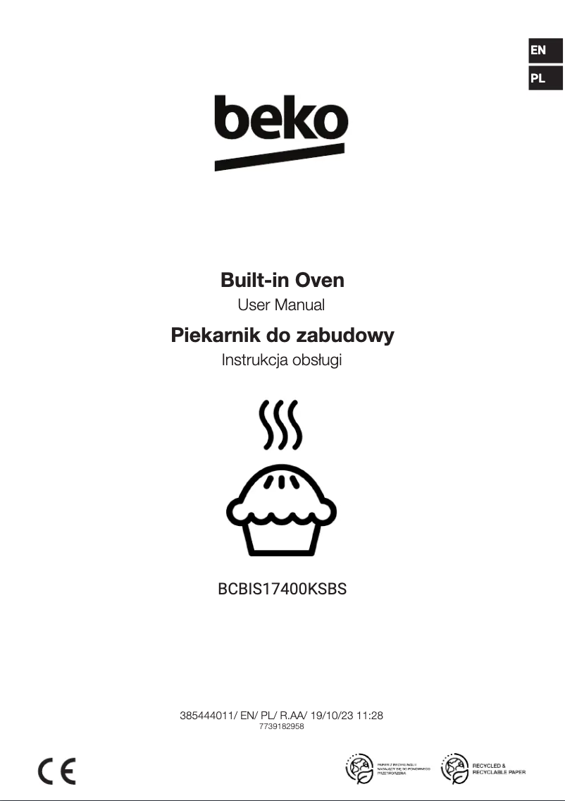 Page 1 de la notice Manuel utilisateur Beko BCBIS17400KSBS