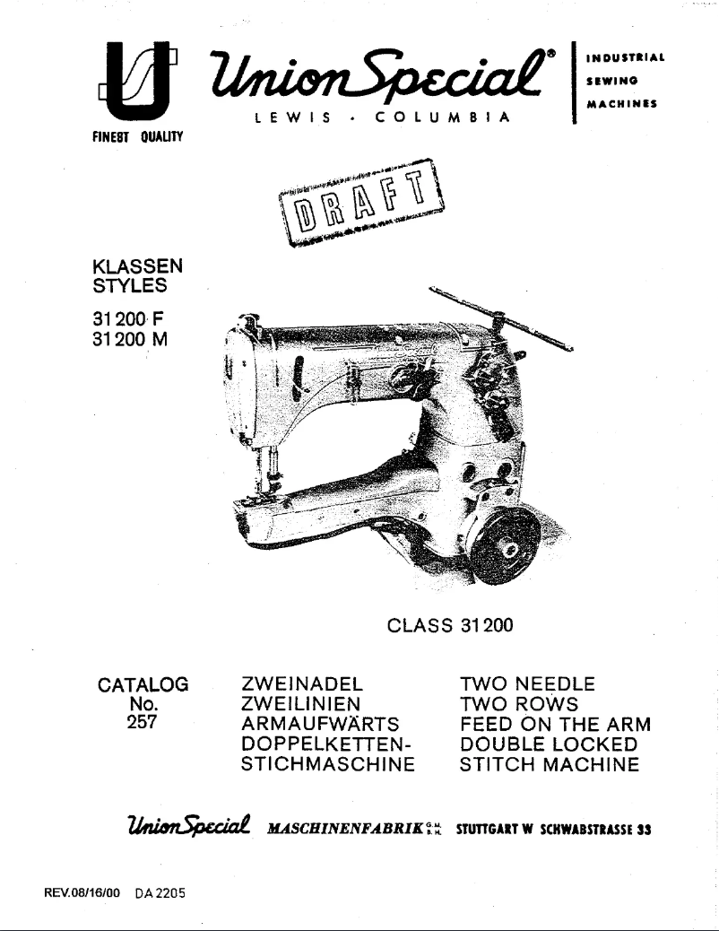 Page 1 de la notice Manuel utilisateur Union Special 31200F