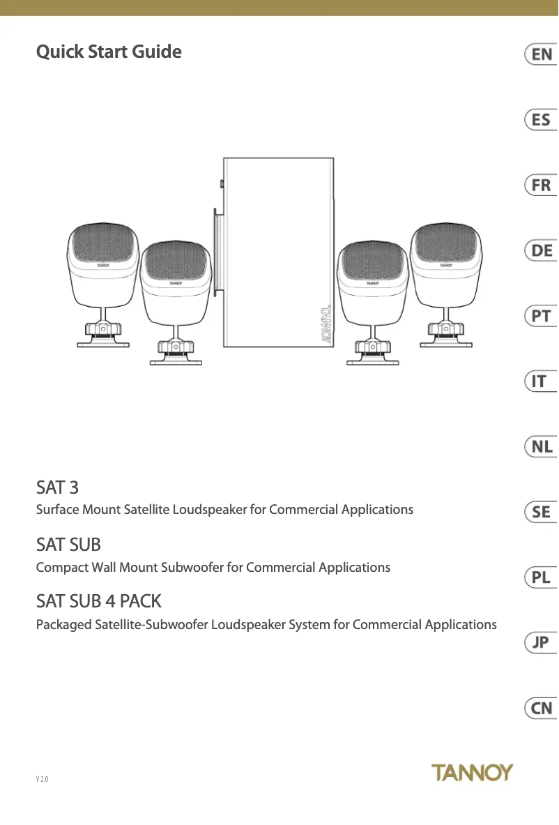 Page 1 de la notice Manuel utilisateur Tannoy SAT SUB