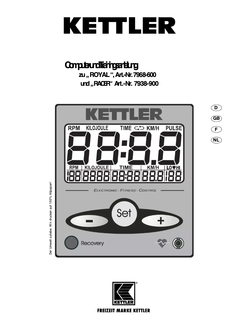 Página 1 del manual Manual de usuario Kettler Royal