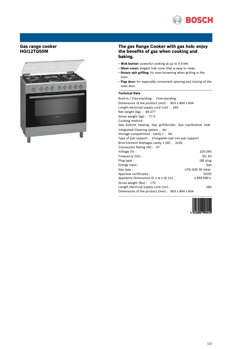 Image de la première page du manuel de l'appareil HGI12TQ50M